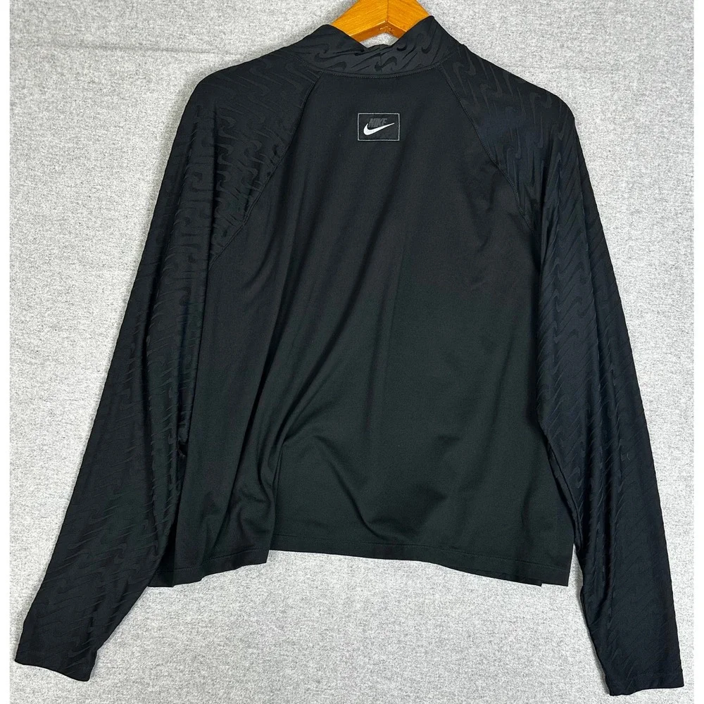 Nike Icon Clash Mock Neck Long-Sleeve Top Plus 2X Embossed All Over Swoosh